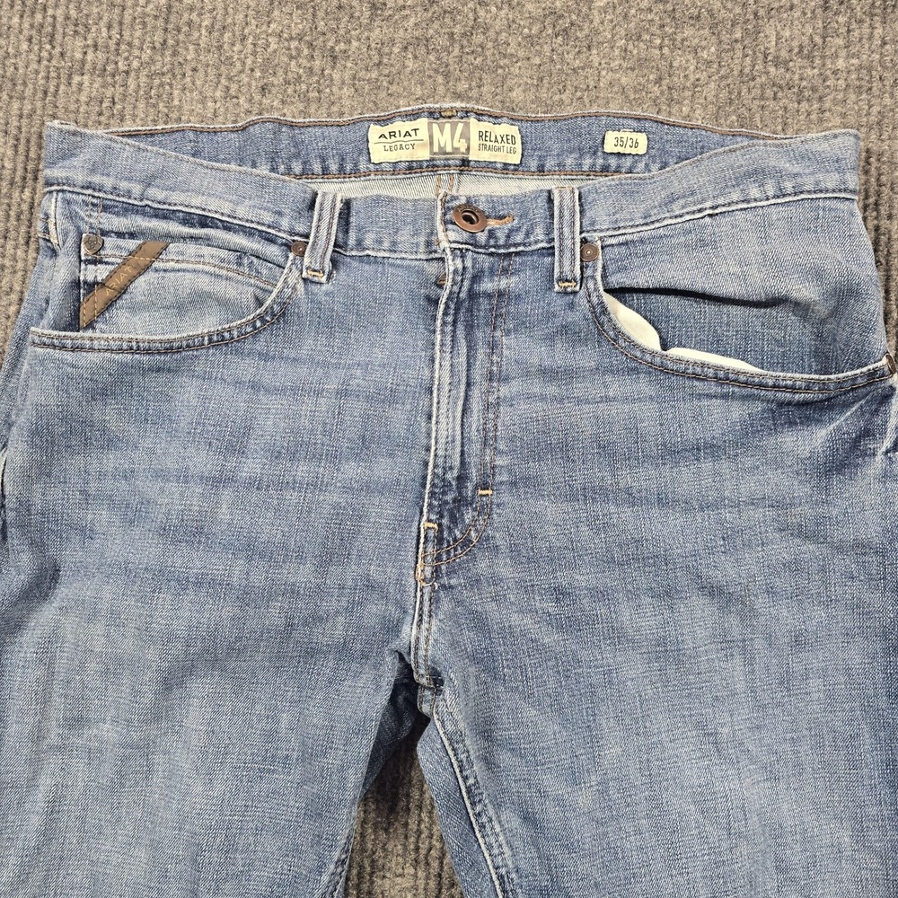 Ariat Men's Relaxed Fit Light Wash Blue Jeans